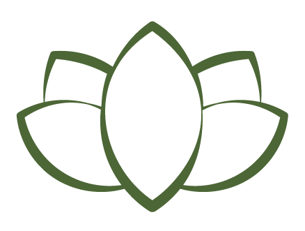 Logo flor de loto verde spa Una Pausa, centro de bienestar y relajación.
