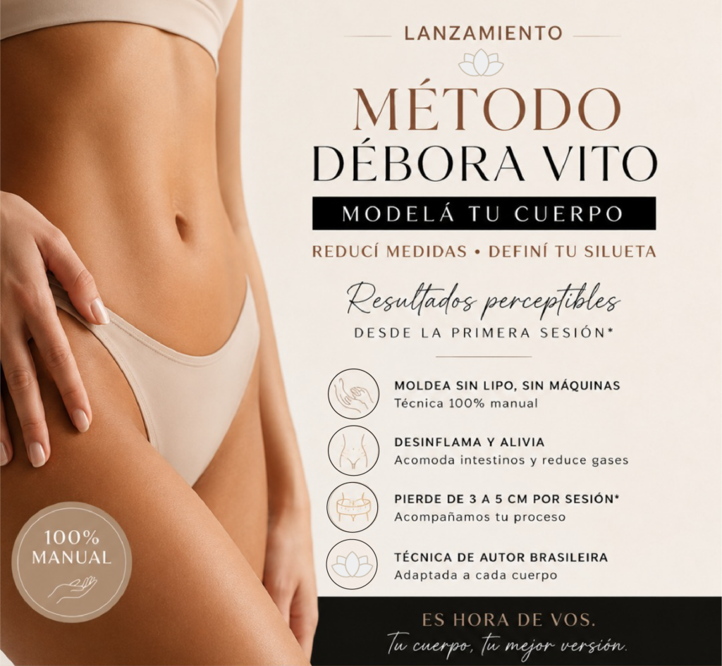 Consultante recibiendo protocolo de modelado corporal Método Débora Vito en Una Pausa Spa Boutique Flores.